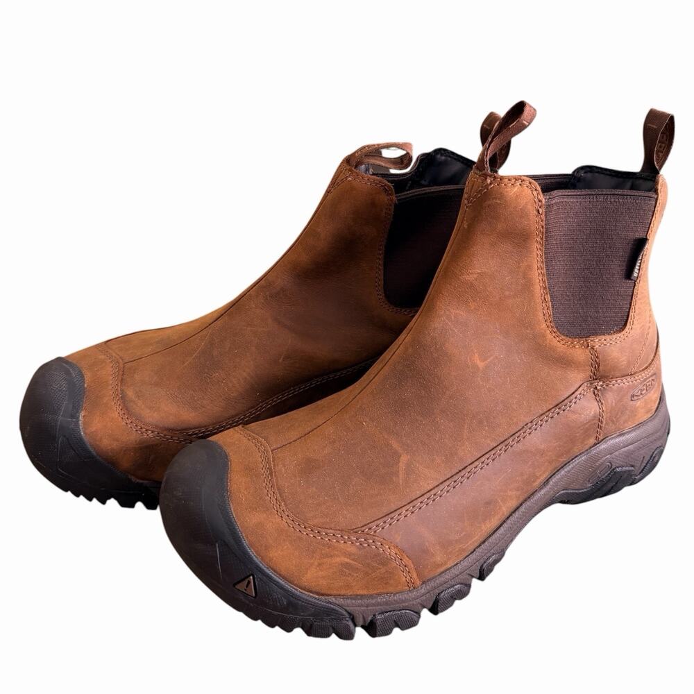 KEEN Slip-On Anchorage III Waterproof Boots Brown Chelsea Men Sz 10 - Picture 4 of 6
